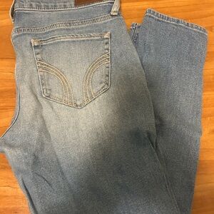 Hollister Blue Boyfriend Jeans with Vintage Distressed Look